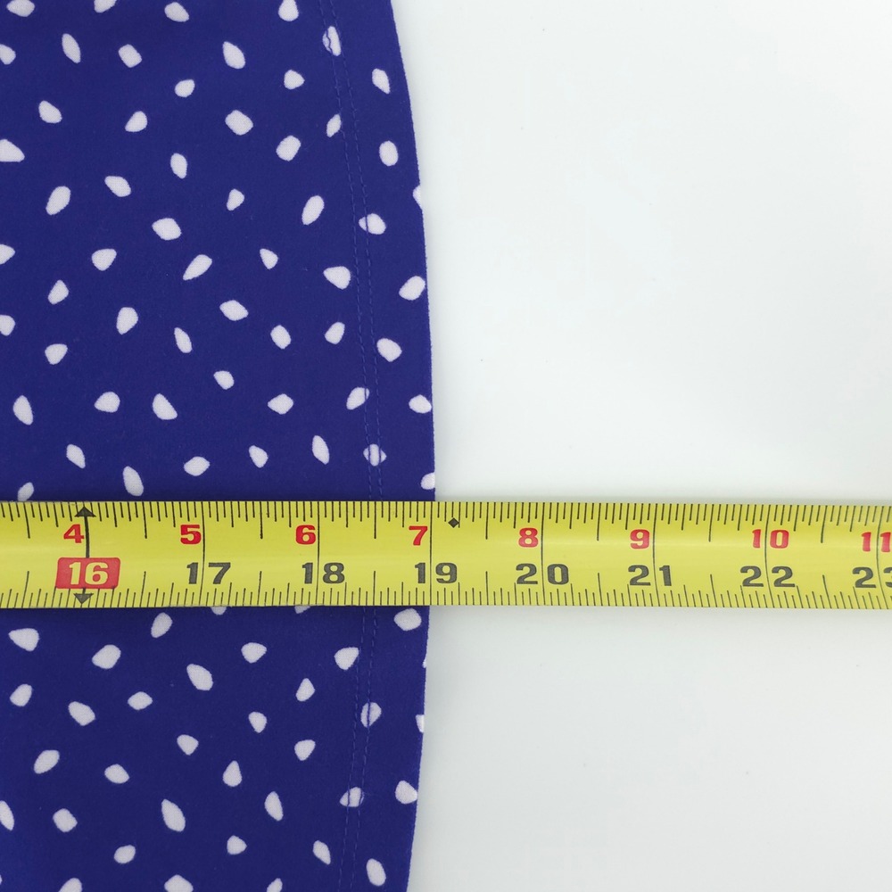 French Grey Women Dress M Blue White Polka Dot V-Neck‎ Sleeveless Fit Flare - Picture 10 of 10
